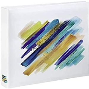 Hama Mini-insteekalbum ""Brushstroke"" (traditioneel fotoalbum 13 x 16,5 cm, 24 pagina's voor 24 foto's in het formaat 10 x 15 cm, ideale bescherming, artistiek, elegant) blauw/geel/oranje/wit