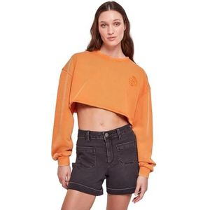 Urban Classics Sweat-shirt à col ras du cou pour femme, Orange vintage, 3XL