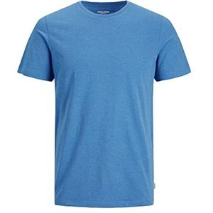 JACK & JONES Jjeorganic T-shirt à col rond pour homme, Bleu français/détail : chiné, XXL