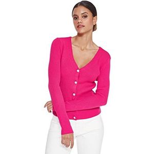 Trendyol Trendyol Basic gebreid damesvest met V-hals blazer voor dames (1 stuk), Fuchsia