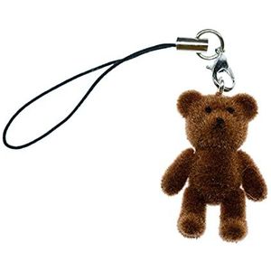 Miniblings Pluche beer Bear fluwelen look hanger voor mobiele telefoon, mobiele telefoon, schaduwhouder bruin - hanger sieraden handwerk I sleutelhanger