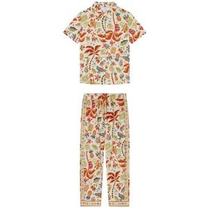 women'secret Pijama Camisero 100% Algodón Capri Tropical Damespyjama (1 stuk), Veelkleurig., L