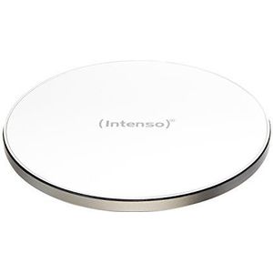 Intenso Draadloze oplader WA1 – inductielader Qi, max. 10 W – voor iPhone, Samsung, Huawei etc. – incl. voeding, wit