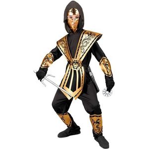 Widmann Kombat Ninja-kostuum voor kinderen, goud, vechter, Kung Fu, Japan