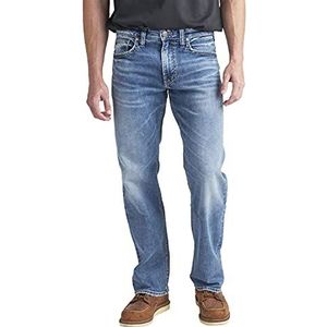 Silver Jeans Zac Jeans voor heren, rechte snit, med wash edk267