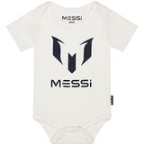 Messi Romper met korte mouwen voor baby's, kinderen, wit, roze, officiële kleding voor kinderen, baby's en peuters, ondergoedset voor baby's, Wit.