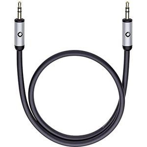 OEHLBACH I-Connect J-35 Mobiele AUX-audiokabel (3,5 mm jackstekker, voor hoofdtelefoon, auto, smartphones (stereo, OFC-jackstekker, afgeschermd) zwart