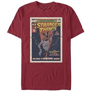 Stranger Things Comic Cover T-shirt voor heren, korte mouwen, 1 stuks, Rode baksteen