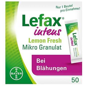 Lefax Intens Lemon Fresh Micro granulaat voor sterker winderigheid en andere gas-gerelateerde symptomen zoals druk en winderigheid, krampen buikpijn, ideaal voor onderweg