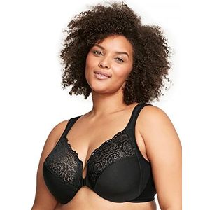 Glamorise Elegance Front Close Underwire Bra Cupbeha voor dames, zwart (zwart), 100F