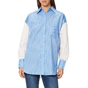 LOOKS BY WOLFGANG JOOP Gestreepte blouse voor dames, Wit/Blauw