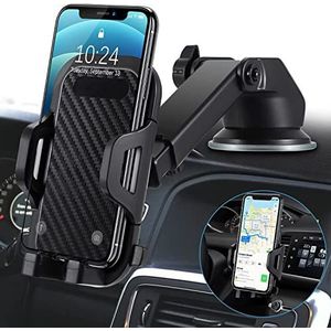 Xawy 3-in-1 mobiele telefoonhouder met ventilatie en zuignap, universele mobiele telefoonhouder voor de auto, 360° draaibaar, voor alle W4 mobiele telefoons