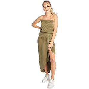 Urban Classics dames viscose bandeaujurk, Olijf