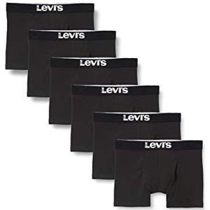 Levi's Levi's Solid Basic Boxers voor heren, 6 stuks heren boxershort, Zwart, S