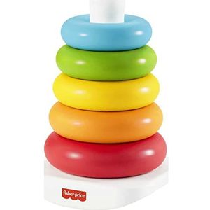 Fisher-Price GRF09, Kleurenringpiramide Klassiek Ringstapelspeelgoed Gemaakt Van Plantaardige Materialen, voor Baby's Van 6 Maanden en Ouder, voor kinderen vanaf 6 Maanden