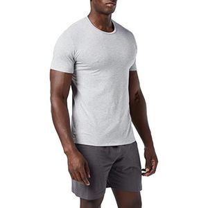 LOVABLE Supima T-shirt voor heren, stretch katoen, ronde hals, grijs (grijs gemêleerd), maat M, grijs gemêleerd