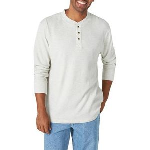 Wrangler Authentics Henley Herenhemd met lange mouwen Waffle Henley, havermout (haver), gemêleerd