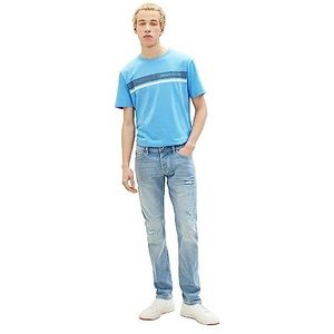 Tom Tailor Denim Slim jeans van het merk Piers heren, 10117 - Gebruikt gebleekt blauw denim