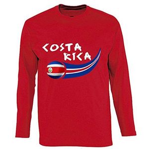 Supportershop T-shirt Costa Rica L/S, rood, heren, maat S (fabrieksmaat: S)