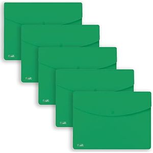 Favorit Verzendtassen met Sprint-knop, A4, polypropyleen, mat, groen, 5 stuks