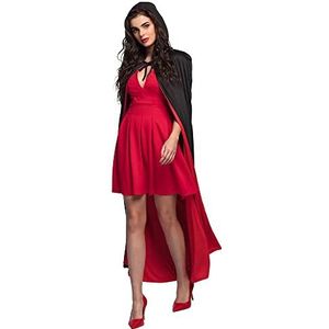 Boland 96940 Vampier cape met 2 in 1 kraag omkeerbaar zwart of rood 170 cm lang