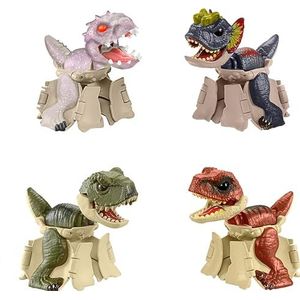 Mattel Jurassic World 4 stuks dino-eispeelgoed, verborgen dino-figuren, 8 stappen naar dino, 2-in-1 speelgoed, HTP69