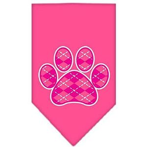 Mirage Pet Products Argyle Paw Pink halsdoek voor huisdieren, met zeefdruk, maat L