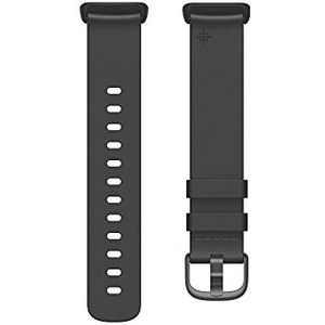 Fitbit Charge 5, leren band, zwart, groot