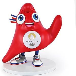 Doudou et Compagnie- Licence JO Paris 2024 Mascotte Jeux Olympique et Paralympique-Figurine OLY 25,5 CM, JO2506, Rouge, 25.5