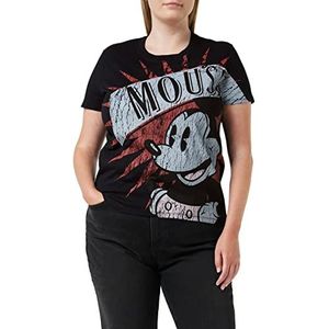 Desigual Mickey Boom T-shirt voor dames, zwart.