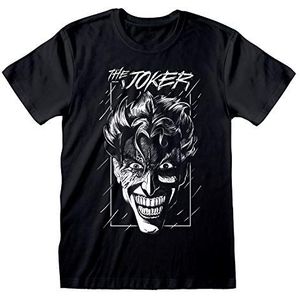 DC Comics Batman Joker Sketch T-shirt voor heren, officieel product, maat S tot XXL, Batman ronde hals, verjaardagscadeau voor heren, thuis of in de sportschool, zwart, S, zwart.