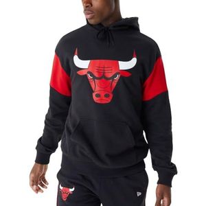 New Era Oversized hoodie - Colorblock Chicago Bulls, zwart.