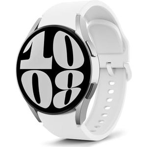 MoKo Bracelet compatible avec Samsung Galaxy Watch 6/5/4 40 mm 44 mm/6 Classic 43 mm 47 mm/Watch 5 Pro 45 mm/Watch 4 Classic 42 mm 46 mm, bracelet de sport de rechange en silicone souple, blanc