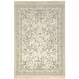 Nouristan Oosters tapijt met franjes antiek bloemenpatroon 135x195 cm 60% viscose 40% katoen geschikt voor vloerverwarming crème beige