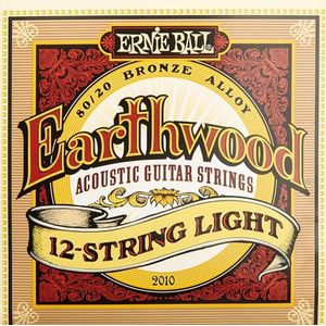 Ernie Ball Earthwood Light akoestische gitaarsnaren, 80/20, bronskleurig, 12 snaren, caliber 9-46