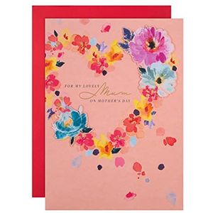 Hallmark Moederdagkaart voor mama – klassiek bloemenhartmotief