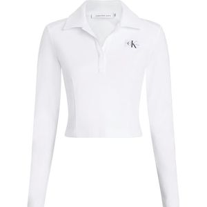 Calvin Klein Jeans Poloshirt Milano Regular Top Andere gebreide tops voor dames, Helder Wit