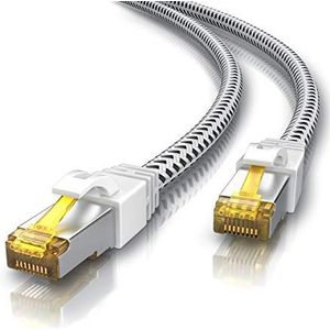 CSL - Gigabit Ethernet LAN netwerkkabel - 0,5m - katoenen mantel - 10000 Mbit S - patchkabel - ruwe kabel S FTP Pimf - afgeschermd met RJ 45-stekker - Switch router, Access Point modem
