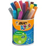 BIC Kids Visacolor XL Gekleurde Viltstiften Extra Brede Punt - Verschillende Kleuren, Blik van 18 Stuks