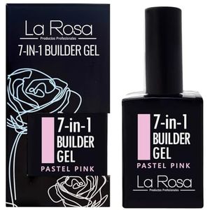 LaRosa 7-in-1 BUILDER Gel in een fles – versterkende gel 15 ml voor nagelverlenging, lange basis/toplaag – lichtroze