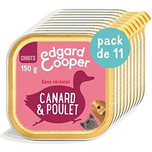 Edgard & Cooper Patée Box voor puppy's, honden, junior, zonder granen, natuurlijk voer, 150 g x 11 verse eend en kip, gezonde voeding, smakelijke en evenwichtige eiwitten