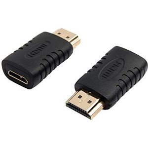 PremiumCord Mini-HDMI-adapter, vergulde stekker, mini-HDMI-aansluiting op HDMI-stekker, voor Full HD 1080p 3D, zwart