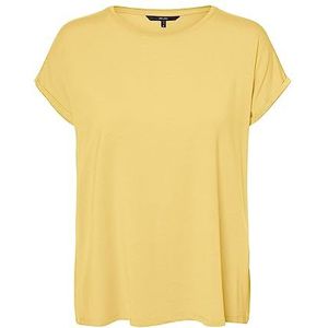 Vero Moda Vmava Plain SS Top Gajrs Noos T-shirt voor dames, Golden Cream