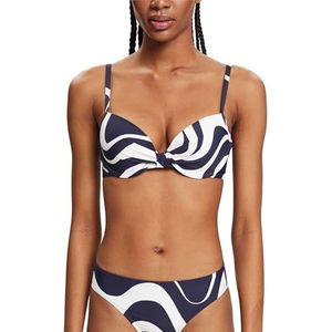 ESPRIT Women Beach Voorgevormde Beugel Bikinitop Donkerblauw/Wit