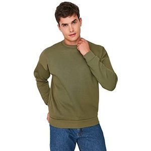 Trendyol Effen sweatshirt met ronde hals trainingspak voor heren (1 stuk), Groen