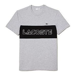 Lacoste Th1712 T-shirt met lange mouwen voor heren, Chinees zilver/zwart