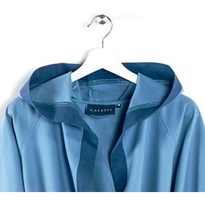 Caleffi - Tecno Bicolor badjas met capuchon | maximale absorptie | gecertificeerde niet-giftige kleurstoffen | Italiaans design sinds 1962 | voegt stijl toe aan de badkamer, natuurlijk, S, katoen,