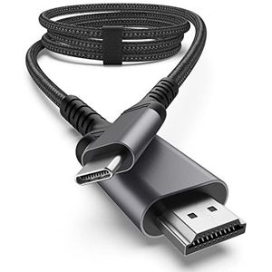 nonda USB C naar HDMI-kabel 4K @30Hz [2M], USB type C naar HDMI 2.0 kabel [Thunderbolt 3 compatibel] voor MacBook Pro 2020/2019, MacBook Air/iPad Pro 2020, Surface Book 2 en andere Type-C-apparaten