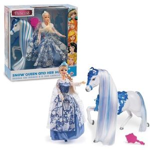 FAIRYTALE PRINCESS, GIOCHI PREZIOSI, FAT023 Pop 30 cm, met prinsessenoutfit, paard en accessoires, model ijskoningin, speelgoed voor kinderen vanaf 3 jaar,