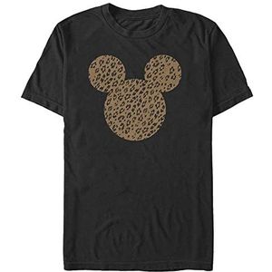 Disney Unisex Mickey Cheetah Mouse Organic T-shirt met korte mouwen zwart XXL, SCHWARZ